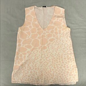 Equipment Peach Giraffe Print Blouse